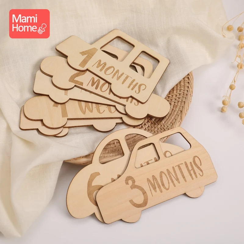 Tarjetas de madera para registrar el crecimiento del bebé