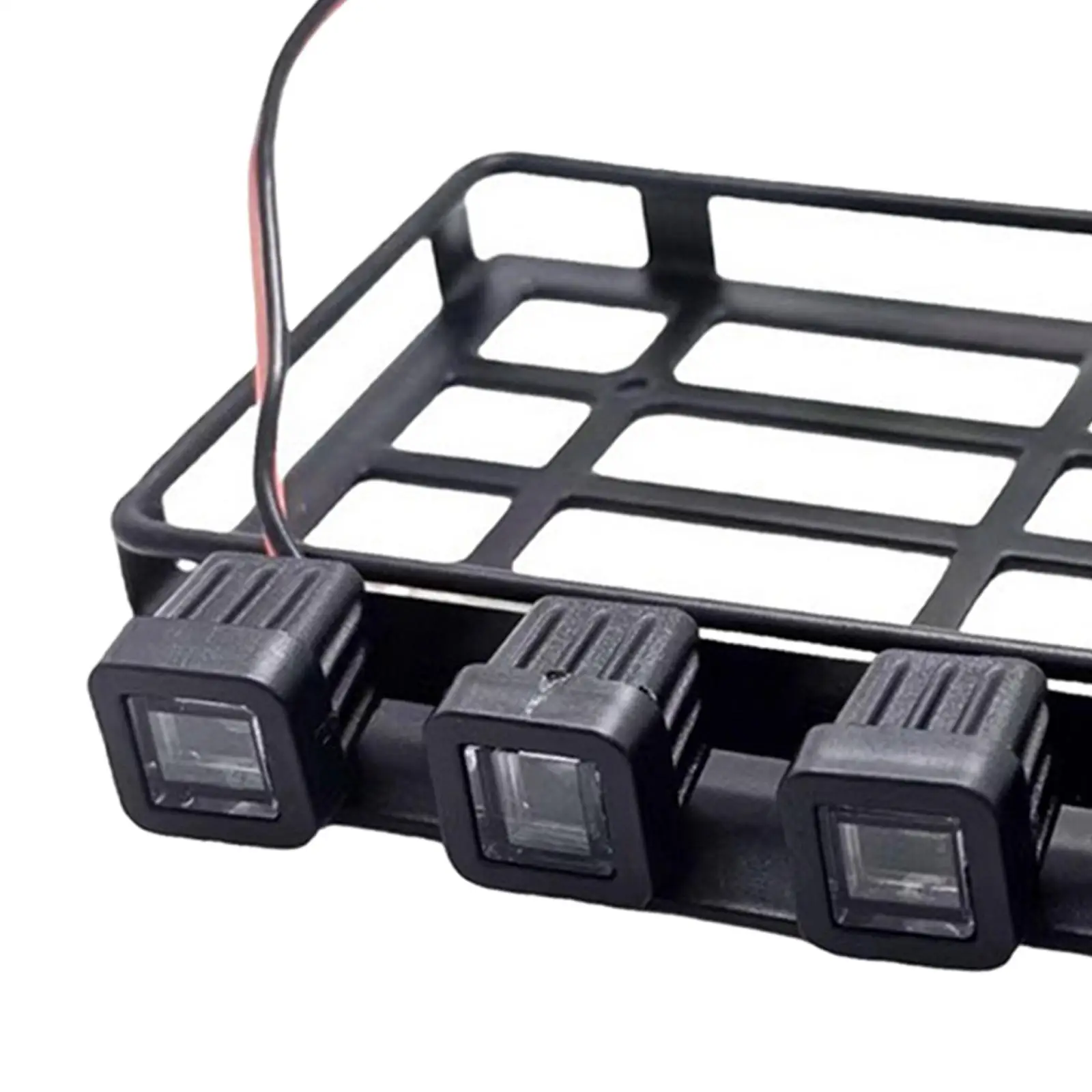 RC Roof Rack Luggage Carrier with LED Light Sturdy Spare Part Replacement RC Crawler Parts for MN 82 1/12 RC Car DIY Accessories