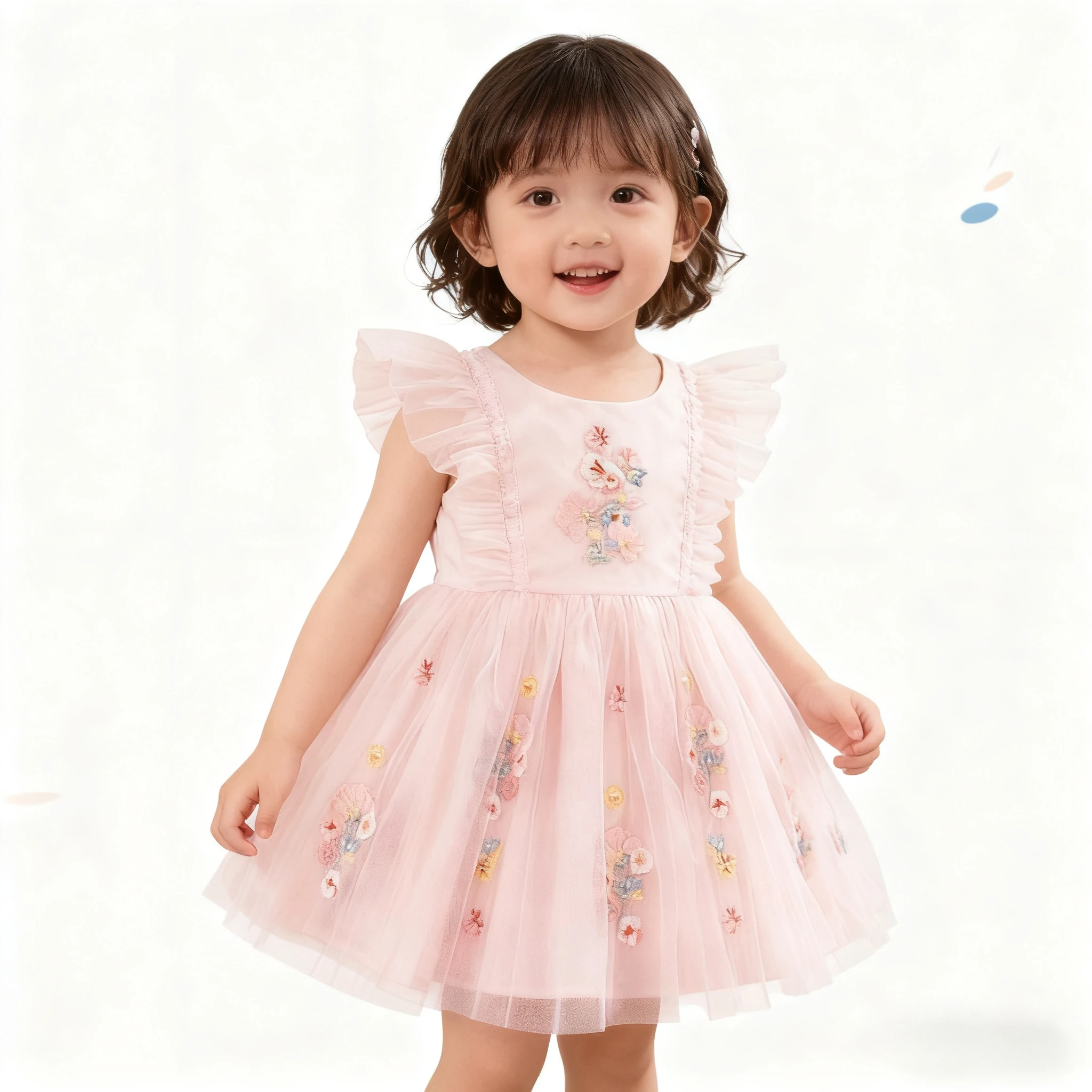Somenie vestido de verano para niña con bordado floral