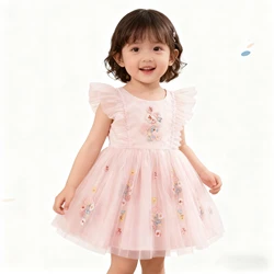 Somenie vestido de verano para niña con bordado floral