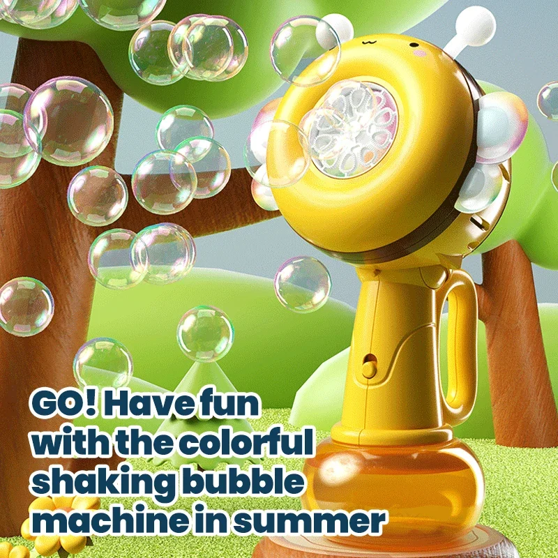 Máquina automática de burbujas para niños, Pompero de abeja, fabricante de burbujas de jabón eléctrico, soplador de burbujas de abejorro de dibujos animados, juguete al aire libre - imagen 3