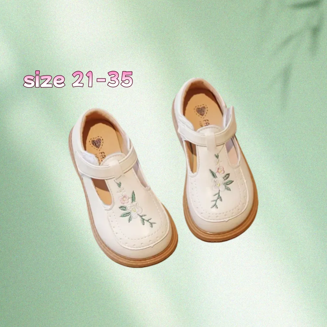 Zapatos bordados antideslizantes de cuero PU para niñas - imagen 2