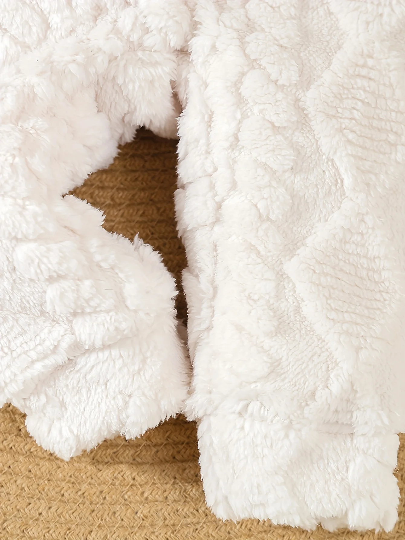 Mono de invierno felpa para bebé cálido con piel en solapa y jacquard - imagen 5