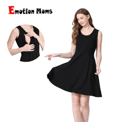 Vestido de maternidad de algodón sin mangas para mujer embarazada, ropa adelgazante para amamantar, novedad de verano