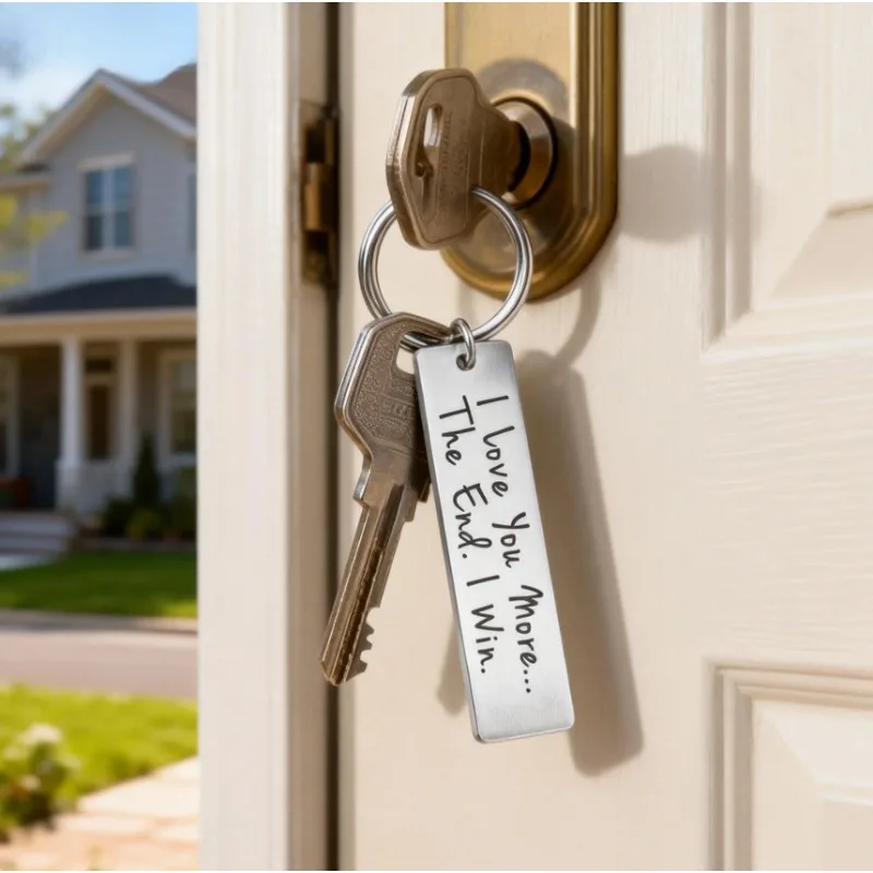 Llavero minimalista de acero inoxidable: diseño de selección de guitarra, regalo para parejas, amigos, todas las ocasiones