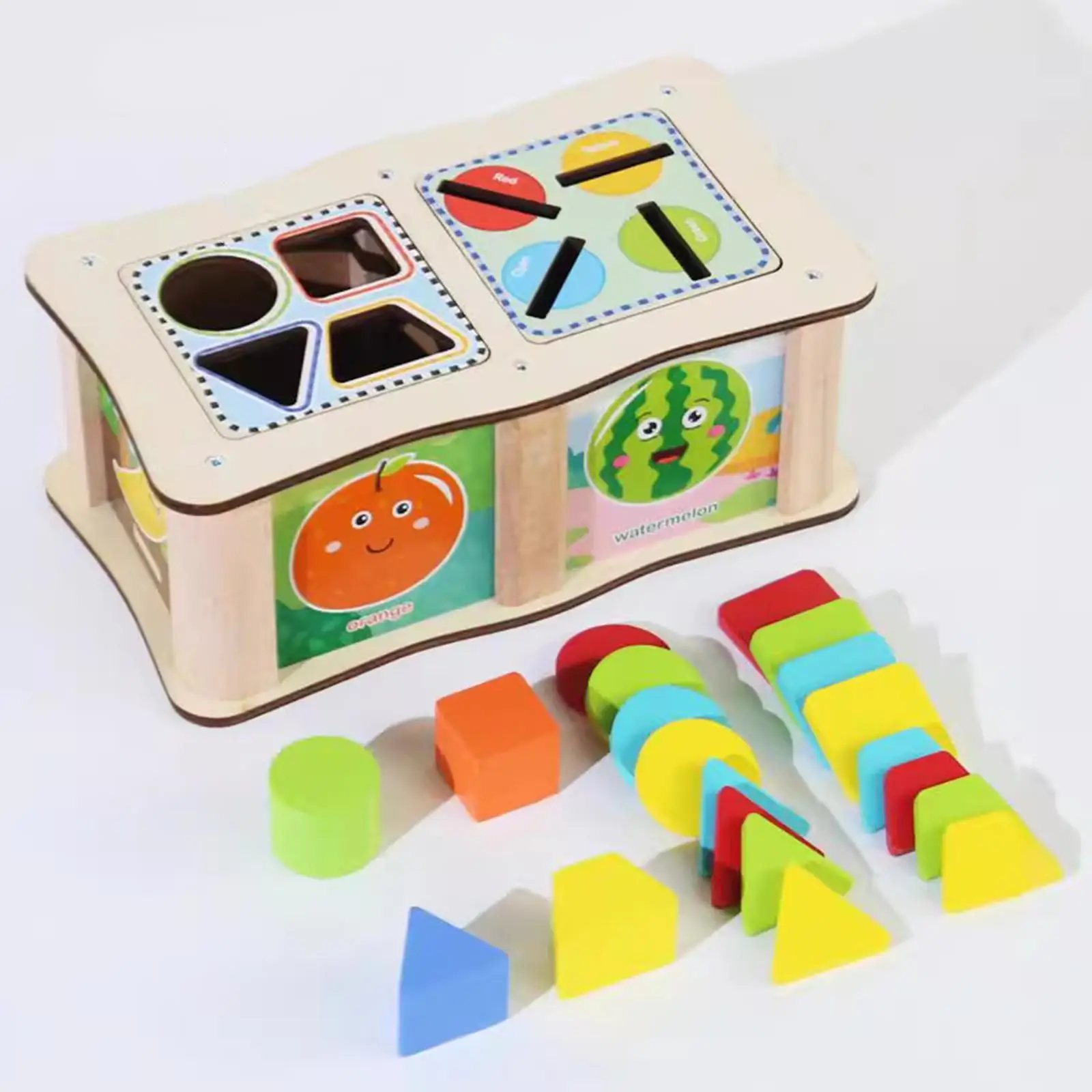 Shape Sorting Cube Motor Skills Toy Classic Wooden Toy for Toddlers Baby