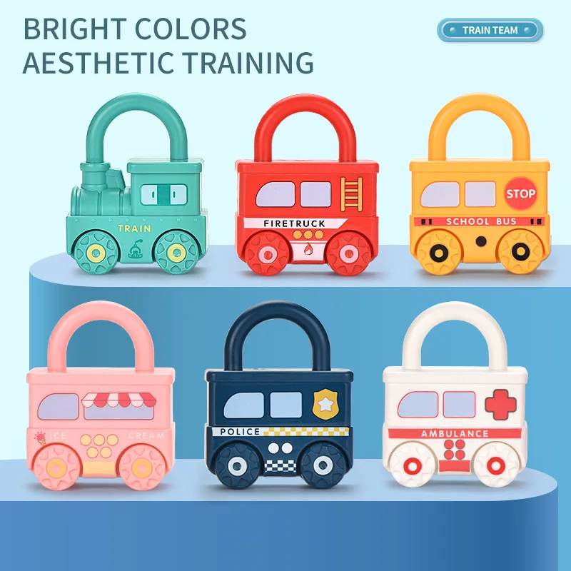 Juego de juguetes de desbloqueo para niños, cerradura de coche, letras educativas Montessori a juego, juguetes de matemáticas para el hogar y la escuela, cognición de palabras para bebés - imagen 4