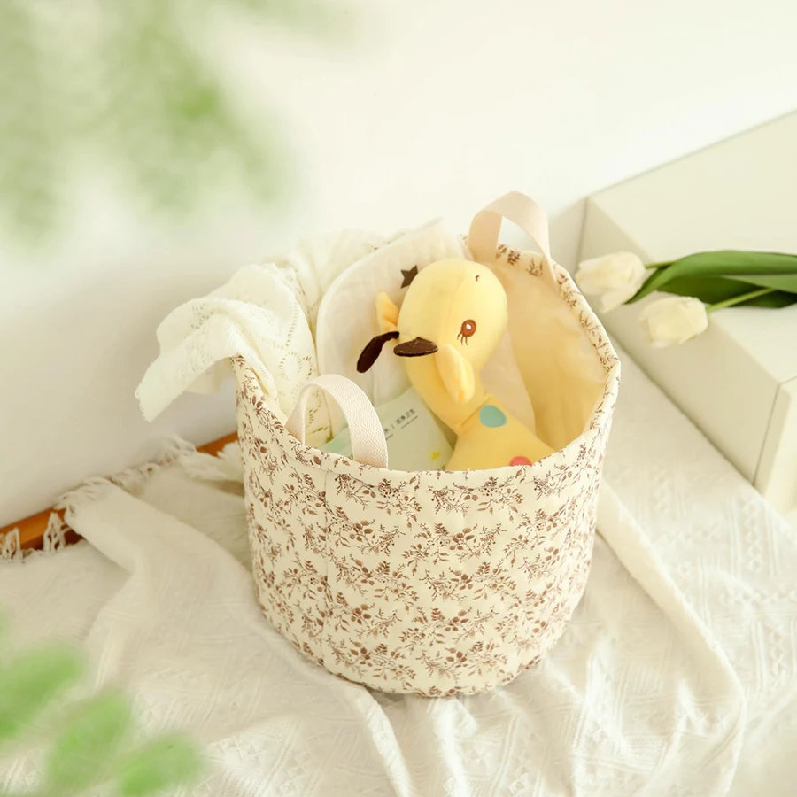 Cubo de almacenamiento acolchado para artículos de bebé, bolsas para pañales, juguetes, cesta para ropa, apiladores de pañales redondos de gran capacidad, cesta de almacenamiento de pañales - imagen 3