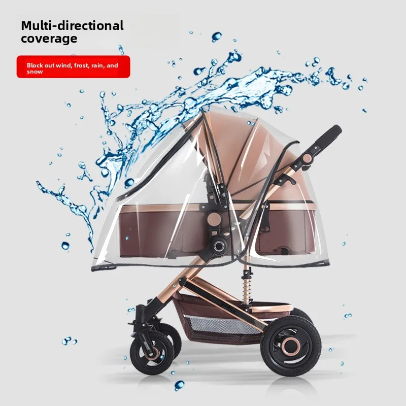 Parabrisas de cochecito de paisaje alto, cubierta universal a prueba de viento para lluvia, cubierta protectora de día cálida para coche de niños agrandada para invierno - imagen 5