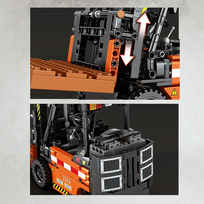Bloques construcción montacargas RC – Vehículo ingeniería para niños - imagen 2