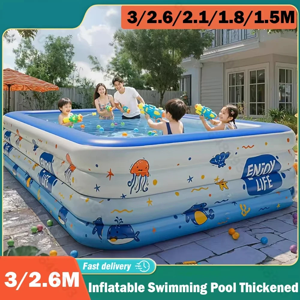 Piscina inflable familiar gruesa de PVC para bebés y adultos - imagen 2
