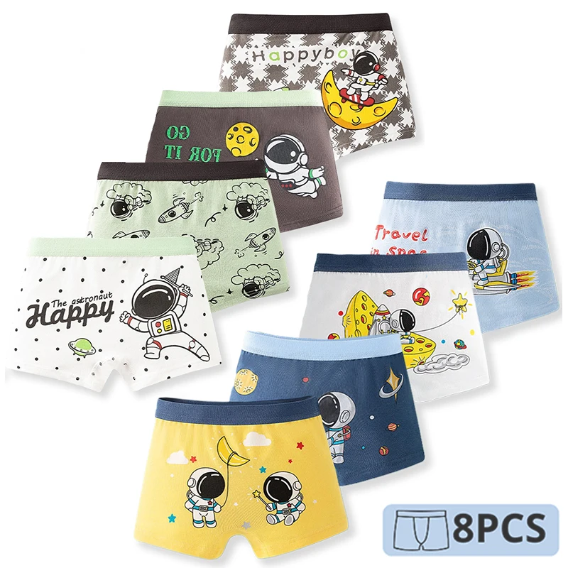 Calzoncillos boxer de algodón para niño – Estampado astronauta galaxia