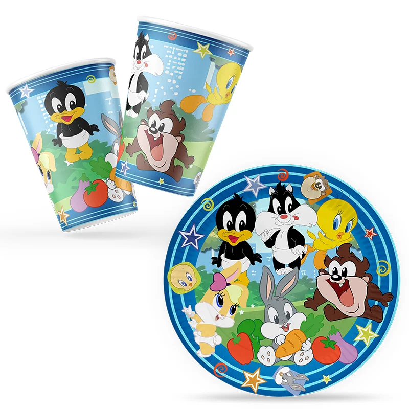 Banner de fiesta de cumpleaños con tema de Disney, decoraciones, plato de vaso de papel, paja, suministros para fiesta de cumpleaños para niños y Baby Shower