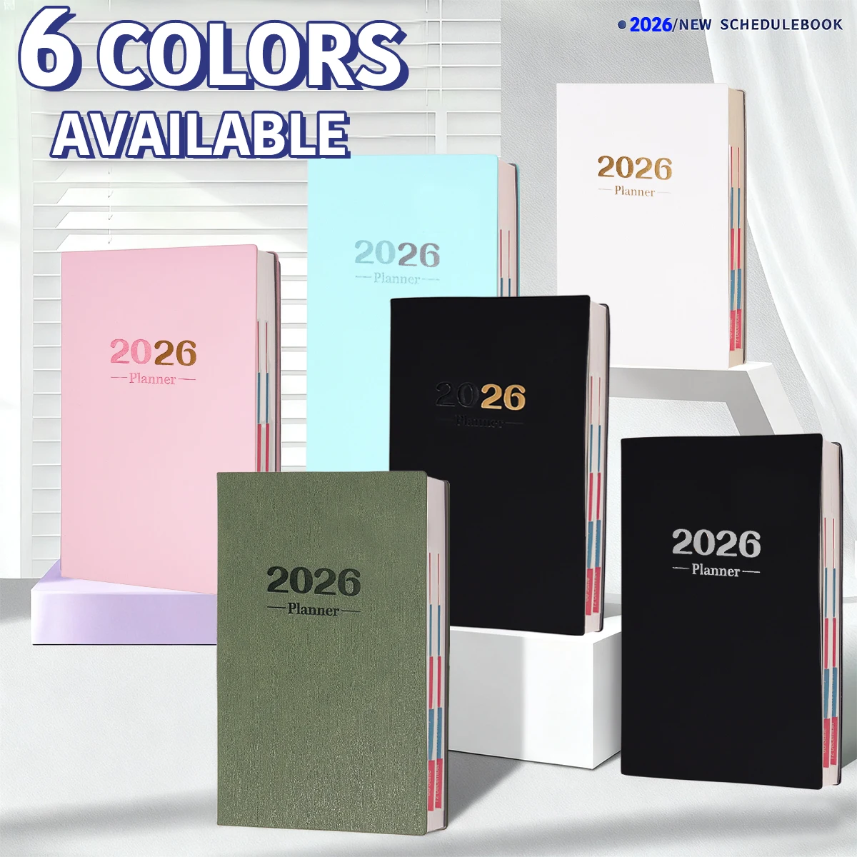 Planificador mensual semanal de cuero PU de primera calidad, agenda impermeable para gestión del tiempo, agenda con lista de tareas, configuración de objetivos, 2026 - imagen 2