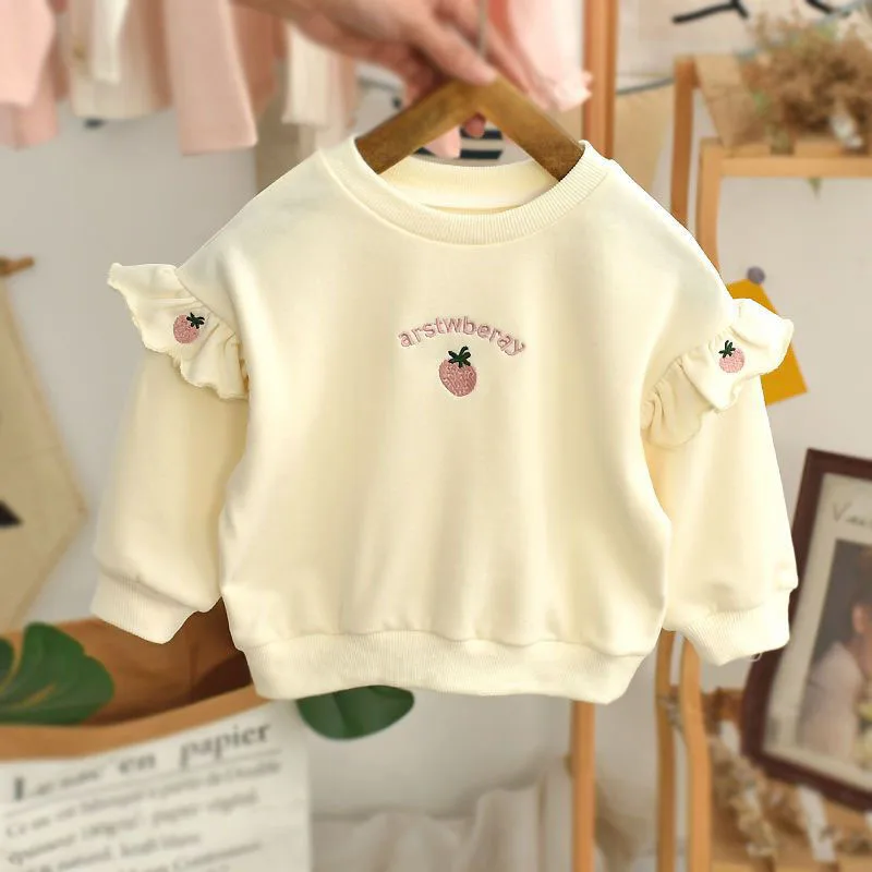 MILANCEL sudadera con capucha infantil bordado fresa manga larga otoño - imagen 2