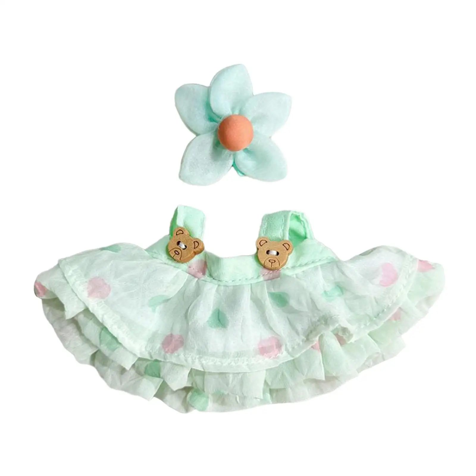 DIY Doll Costume Set with Plush Skirt And Props for 15cm Dolls