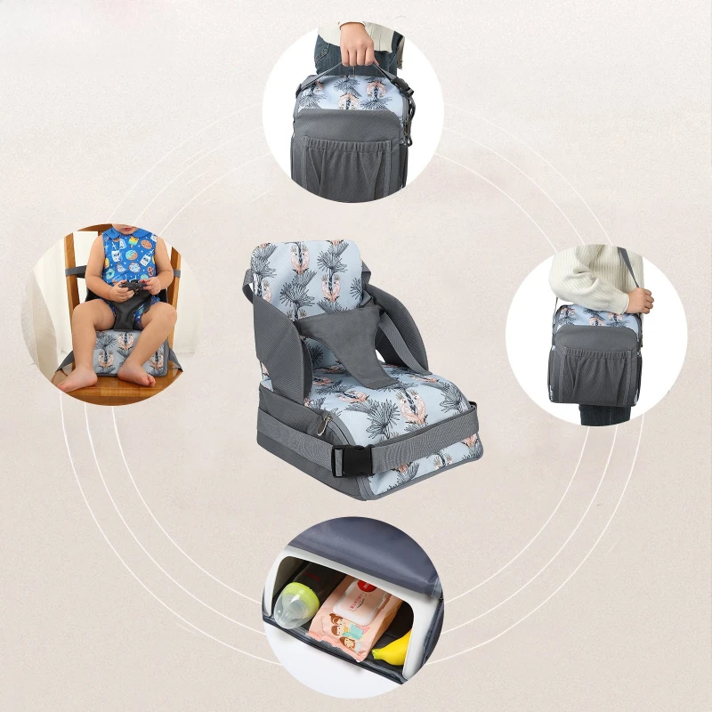 Bolsa de pañales multifuncional portátil para recién nacidos, asientos elevadores para niños pequeños con bonitos dibujos, alfombrilla de asiento creciente para alimentación de seguridad suave