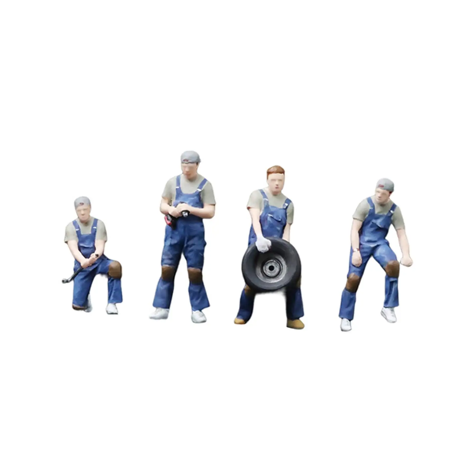 1/64 Miniature People Figures Garage Scenes for DIY Projects Miniature Scene