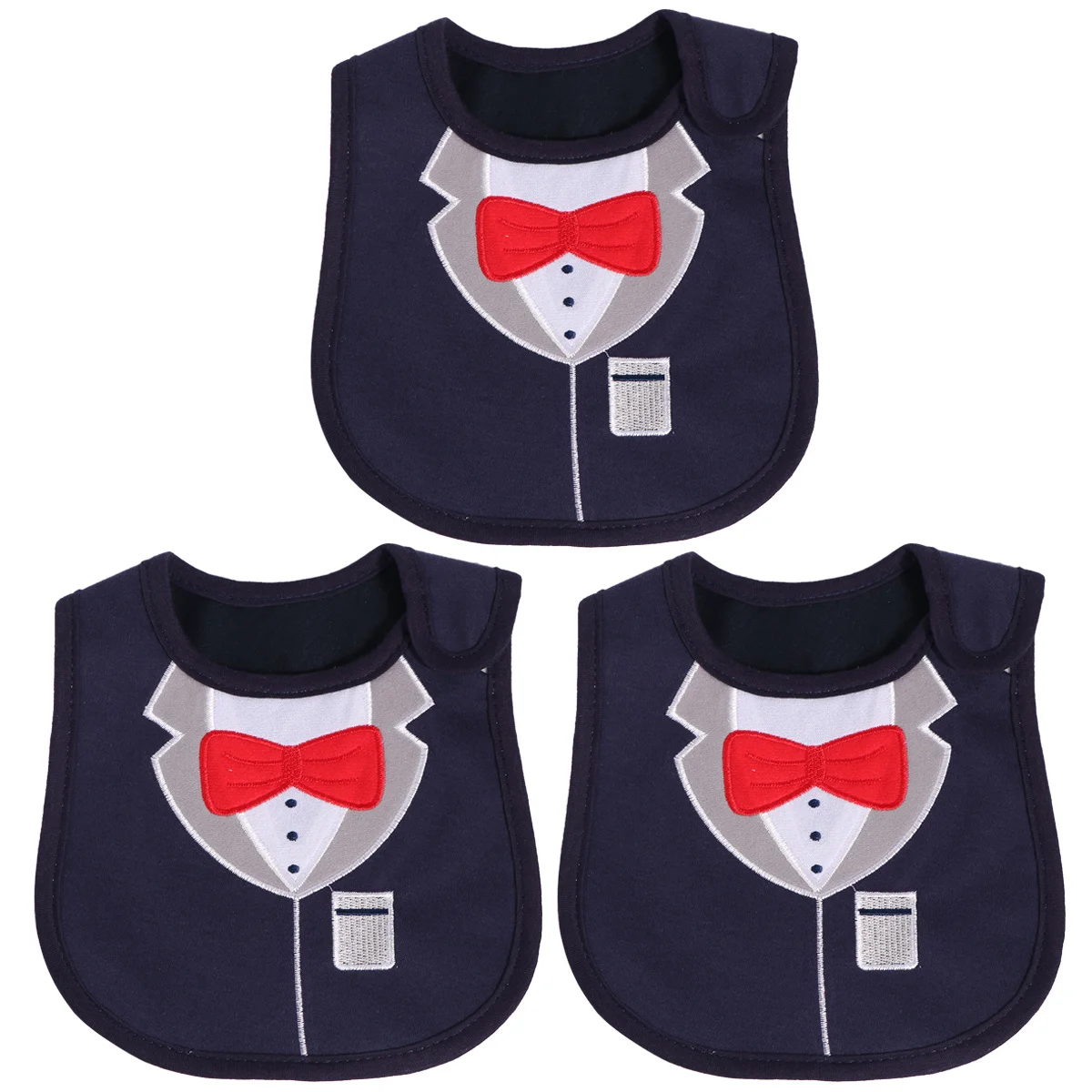 Baberos de algodón impermeables para bebé, Baberos para comer con dibujos animados, toallas suaves para Saliva, babero de comedor para bebé, 3 uds. - imagen 3