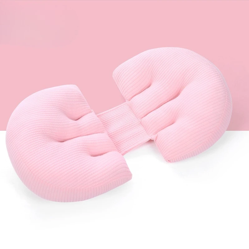 Almohada de embarazo de algodón de punto, cojín de soporte para dormir lateral con levantamiento del vientre, relleno elástico, tela agradable para la piel - imagen 5