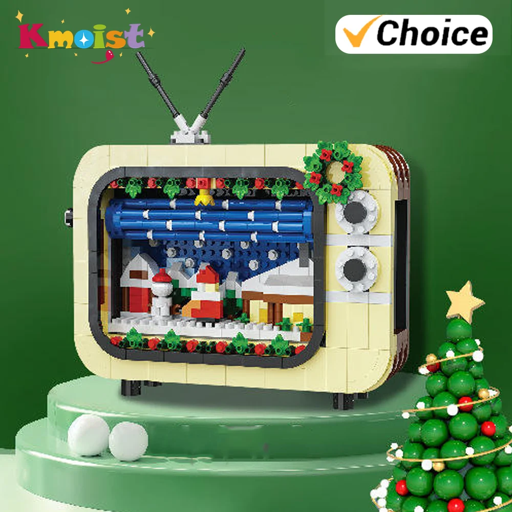 Microbloques de construcción escena nevada Navidad para niños - imagen 2
