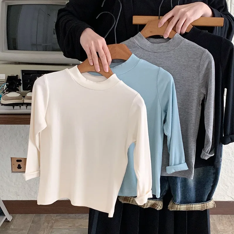 Huzhou Zhili Tops con forro polar para niños: camisetas de manga larga de estilo coreano para niños y niñas: ropa de bebé versátil y cálida de otoño/invierno - imagen 2