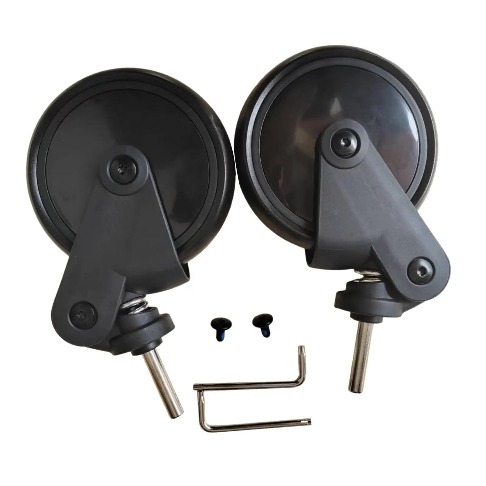  Stroller Replacement Wheel Stroller Repair Tire Practical Wear Resistant with Wrench Screws Accs