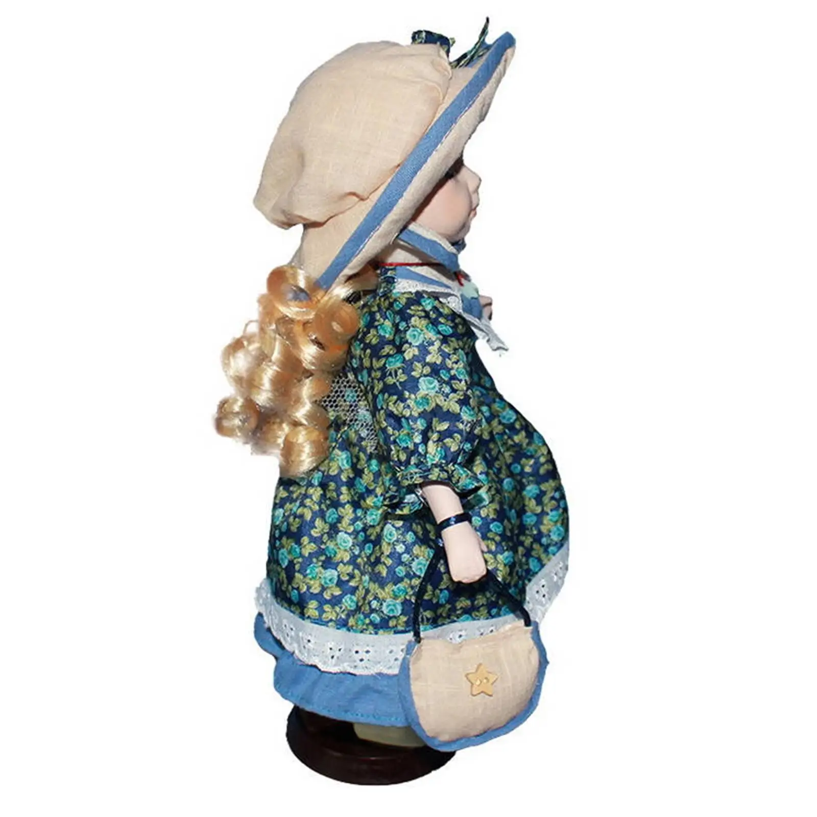 Standing Girl Doll Collectible 11.81'' Miniature Porcelain People Ceramic Doll for Decoration Ornament Gift Birthday Girls