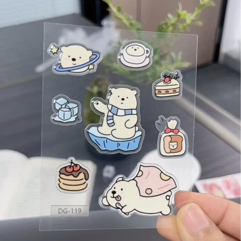 1 bufanda de oso DIY, pegatina decorativa tridimensional de gelatina para IPad, funda para teléfono móvil, cámara para portátil