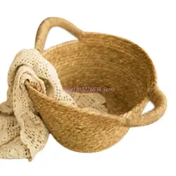 Cesta de fotografía para bebés estilo vaquero en color caqui