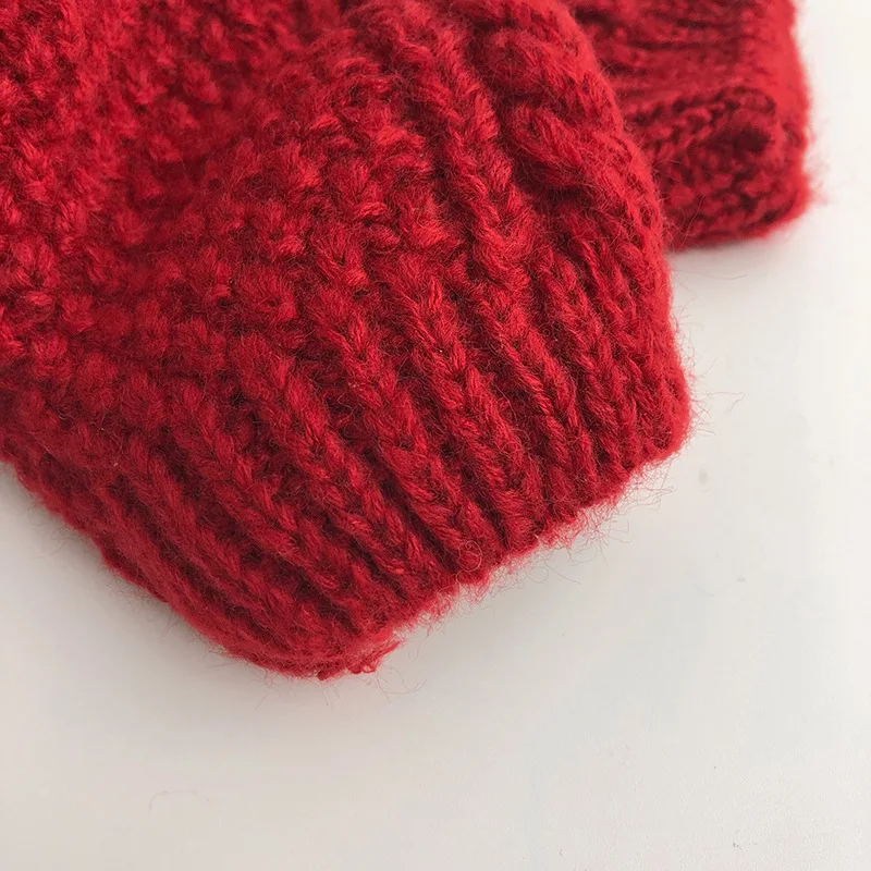 Milangel-suéter de algodón de un solo pecho para niños y niñas, cárdigans de punto rojo para Navidad, prendas de vestir - imagen 4