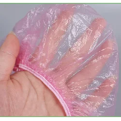 Gorros de ducha desechables e impermeables – Elástico rosa para salón y spa