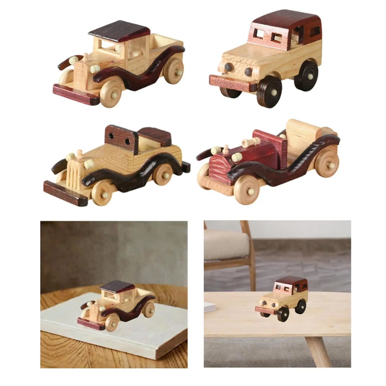 Vintage Car Model Miniature Automobile Gift Artwork Toy Collection Collectible Vehicle Figurine for Birthday Friend Men Dad