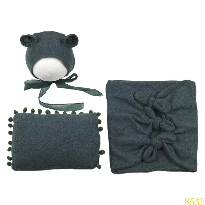 85ae 3 PCS/set Propiedades fotografía recién nacida Baby Boy Girl Gat almohada Conjunto manta almohada linda Gaanie - imagen 4