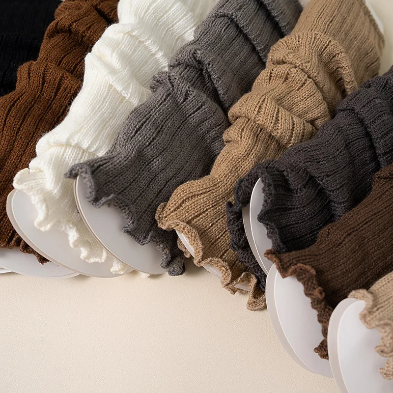 Calentadores de piernas coreanos para niños y niñas, calcetines hasta la rodilla tejidos hechos a mano para otoño e invierno, cubiertas de piernas delgadas a la moda, accesorios cálidos para exteriores - imagen 2