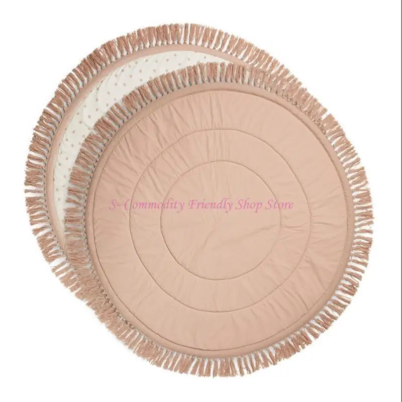 Alfombra suelo bebé 85AE, alfombra algodón suave para juegos, alfombrilla para gatear, manta, cojín para actividades en - imagen 5