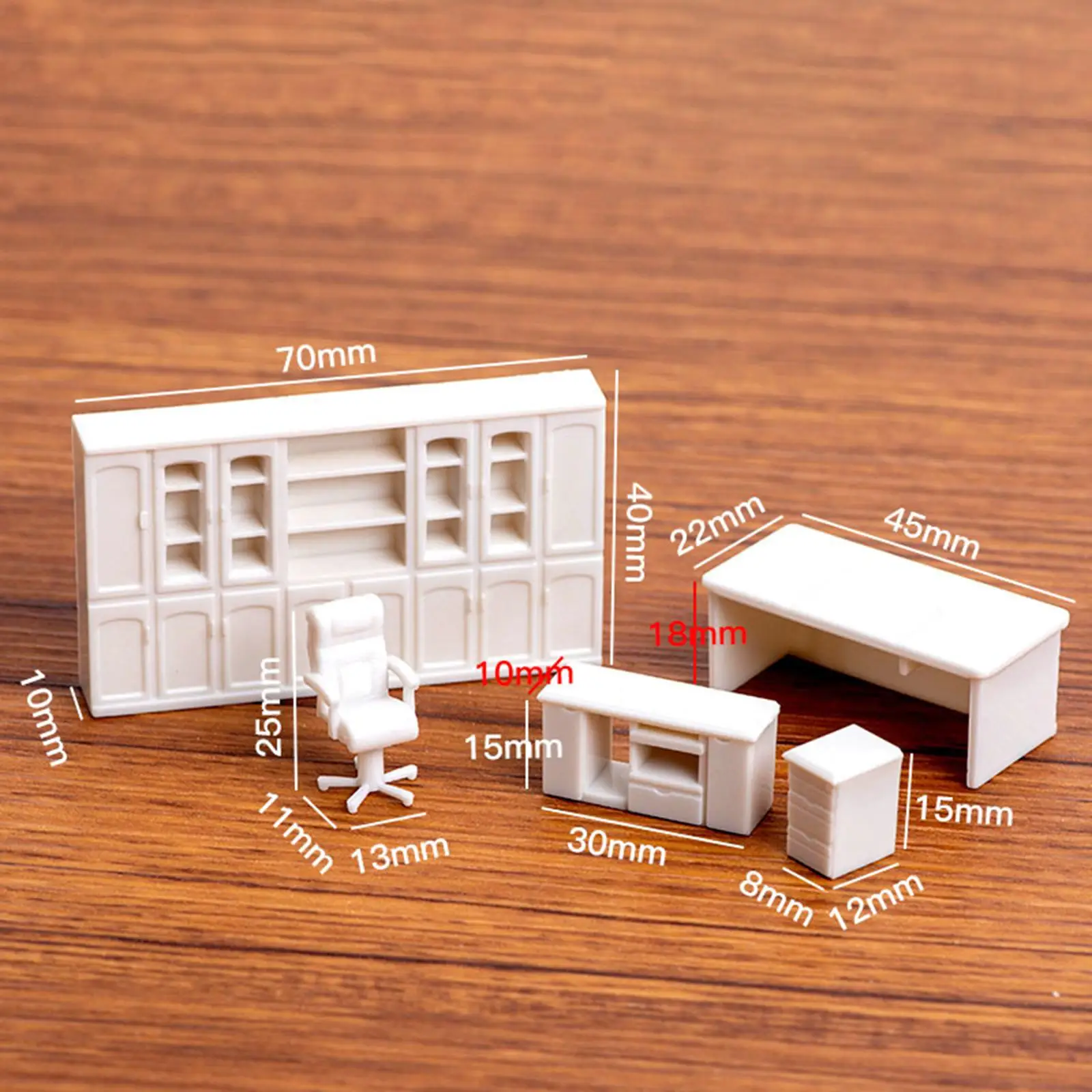 Miniature 1/50 Furniture Set Resin Mini Furniture Model for Dollhouse Decor Sand