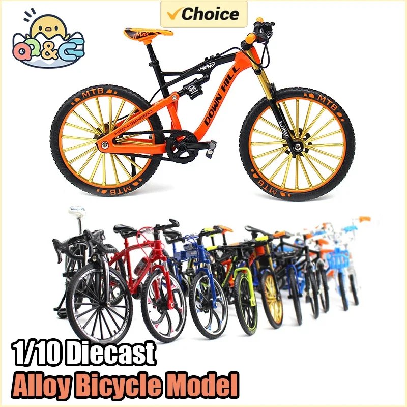 Modelo de bicicleta de aleación creativo 1/10, simulación fundida, muestra el juguete de bicicleta en miniatura, descenso al modelo de bicicleta de montaña, juguetes de regalo - imagen 2