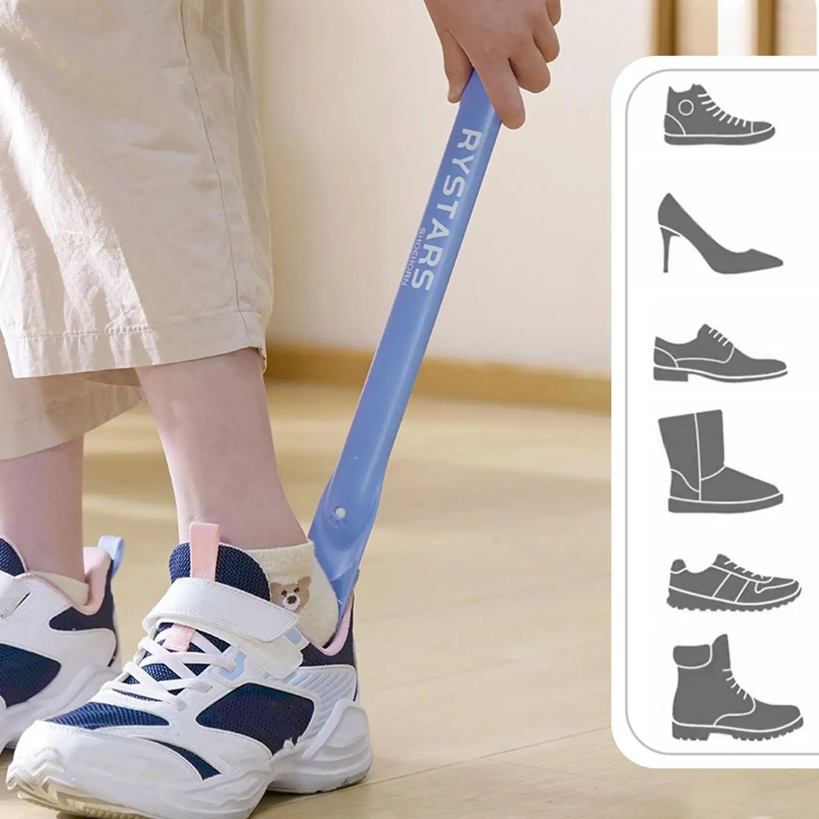 Calzadores para mujeres, palo retráctil con cuchara medidora para pies, calzador de viaje portátil para hombres, ancianos, niños y embarazadas - imagen 3