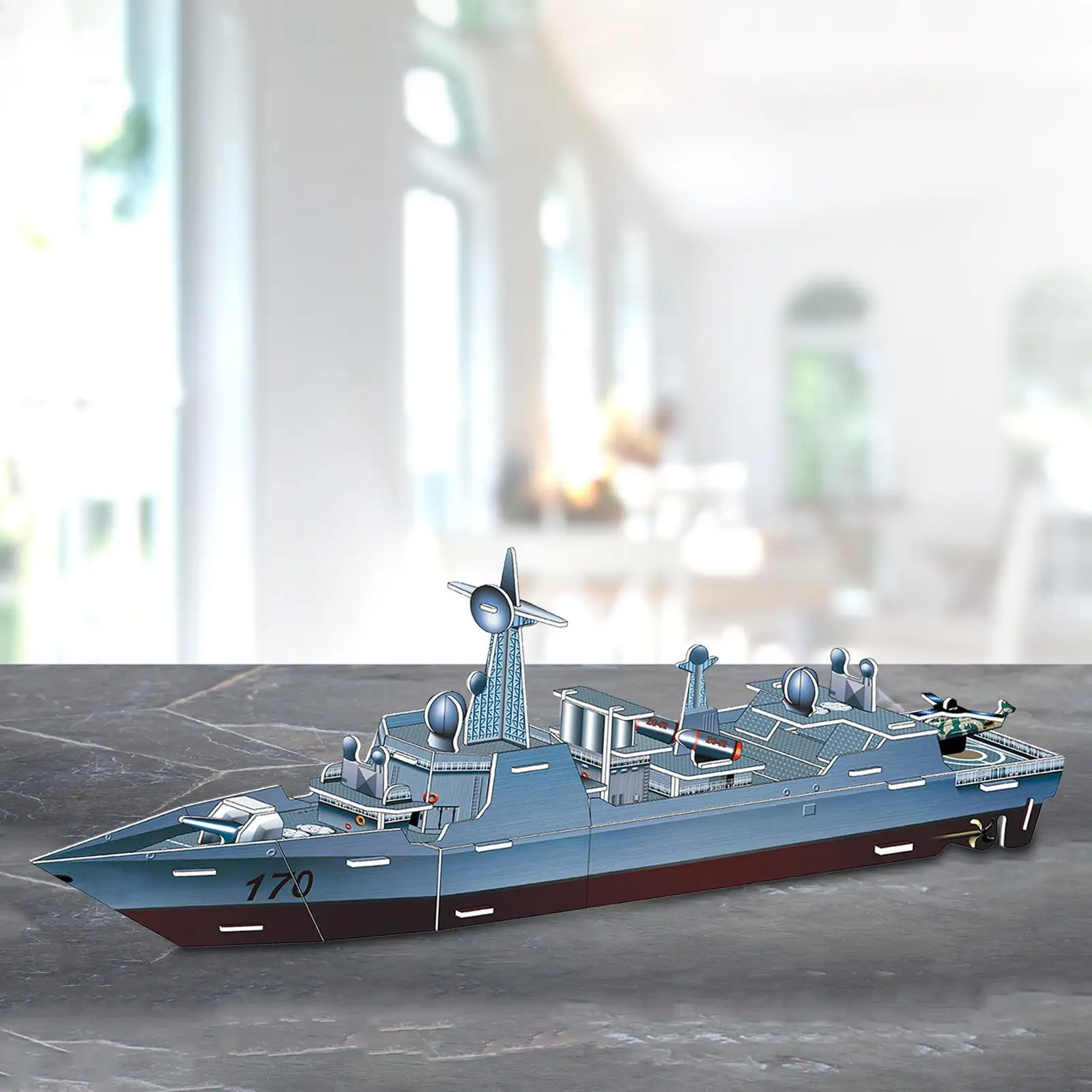 DIY Paper Model Simulation Paper Art Gifts for Men Women Ship Paper Model Collectible Destroyer Boat Ship Airplane Boat Model