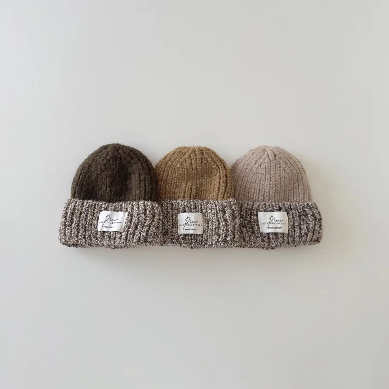 Gorro tejido de invierno para niños con orejeras, gorro térmico grueso y cálido para niños pequeños, gorro elástico Simple y versátil, calentador de orejas para niños - imagen 2