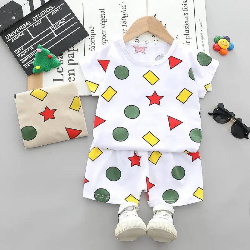 Nueva ropa de verano para bebés, traje para niños, camiseta informal, pantalones cortos, 2 unids/set, ropa para niñas pequeñas, disfraz infantil, chándales para niños - imagen 2