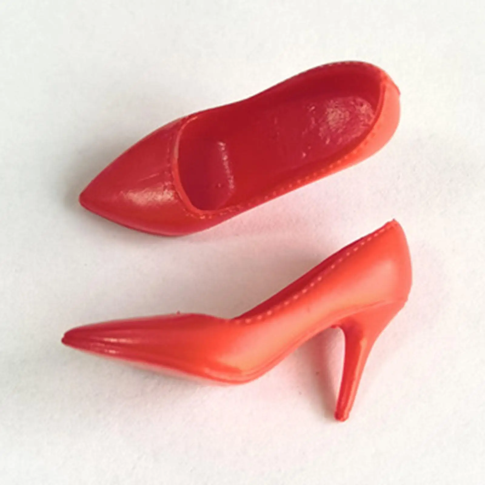 12 Inch Doll Shoes 1 6 Scale Fashion Dress Red High Heels Closed Toe PVC Pumps for Girls Dolls