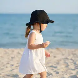 Gorro pescador de algodón transpirable con protección UV para bebés