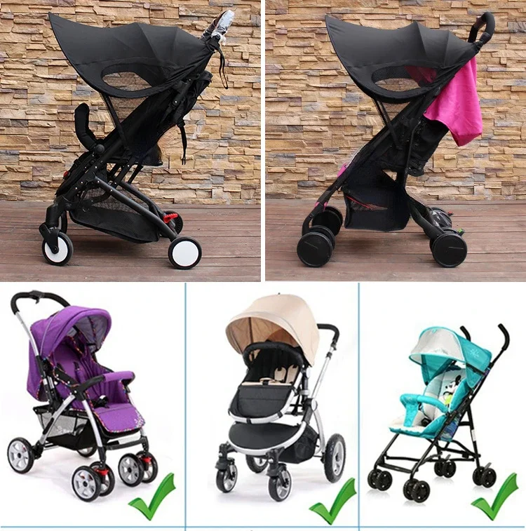 Parasol UV para cochecito de bebé, dosel completo para cochecito, mosquitera, tela para refugio de verano - imagen 5