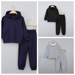 Conjunto chándal infantil sudadera con capucha y pantalón deportivo para niño