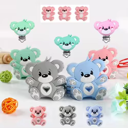 Kovict cuentas de silicona con osito para collar y pulsera