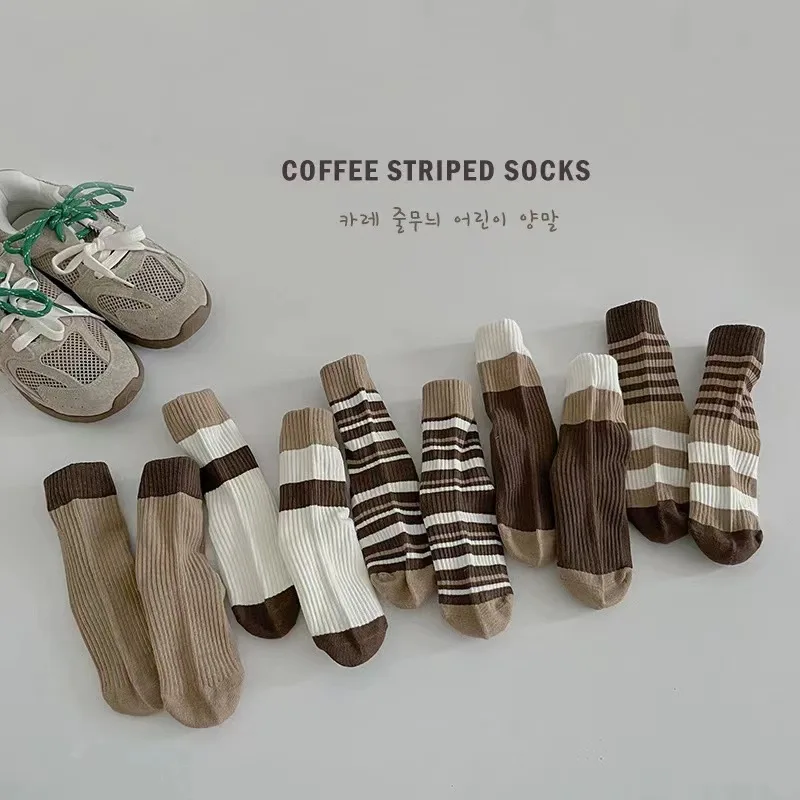 Calcetines escolares a rayas de algodón suave para niños - imagen 3