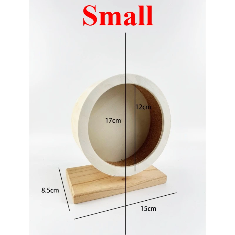 Rueda silenciosa de madera maciza para hámster, rueda para ejercicio Natural no tóxica para correr para mascotas pequeñas, accesorio de jaula duradero, suministros para hámster - imagen 4
