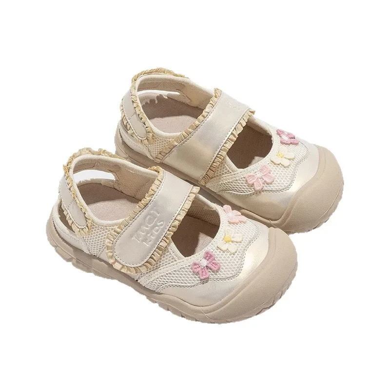 Zapatos deportivos para niñas, novedad de otoño 2025, zapatos transpirables para niños, Sandalias planas de malla simples, zapatos informales transpirables para niñas - imagen 5